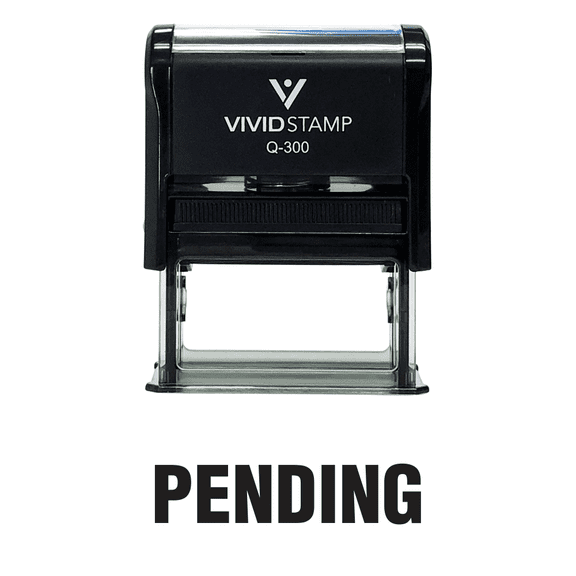 Vivid Stamp Pending Self Inking Rubber Stamp (Black Ink) - Large