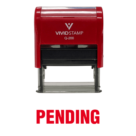 Vivid Stamp Pending Self Inking Rubber Stamp (Red Ink) - Medium