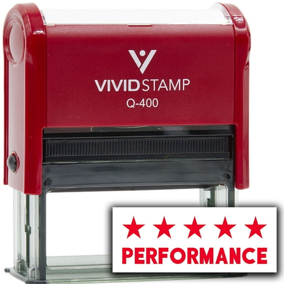 Vivid Stamp Performance Self Inking Rubber Stamp (Red Ink) - Q-400