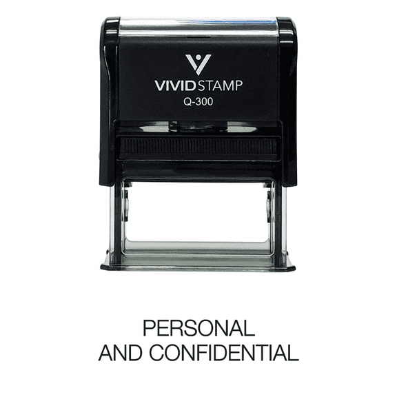 Vivid Stamp Personal And Confidential Rubber Stamp (Black Ink) - Large