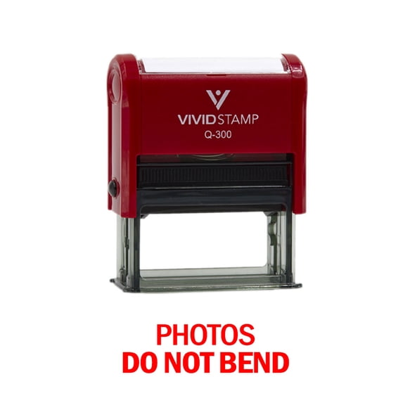 Vivid Stamp Photos Do Not Bend Business Self-Inking Rubber Stamps (Red Ink) - Q-200