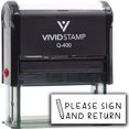 thumbnail image 1 of Vivid Stamp Please Sign and Return Stamps For Grading Self-Inking Rubber Stamps (Black Ink) - Q-400, 1 of 3