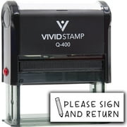 Vivid Stamp Please Sign and Return Stamps For Grading Self-Inking Rubber Stamps (Black Ink) - Q-400