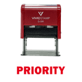 thumbnail image 1 of Vivid Stamp Priority Self Inking Rubber Stamp (Red Ink) - Large, 1 of 1
