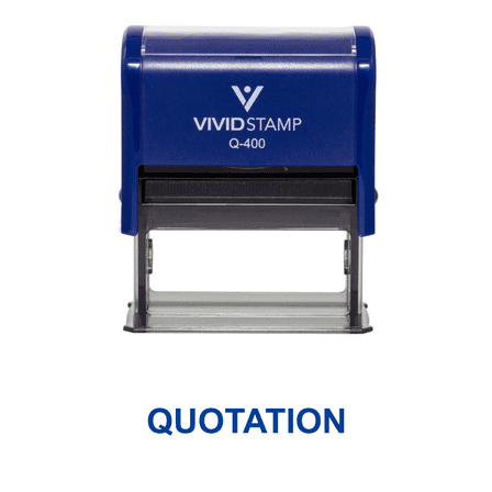 Vivid Stamp Quotation Office Self Inking Rubber Stamp (Blue Ink) - X-Large