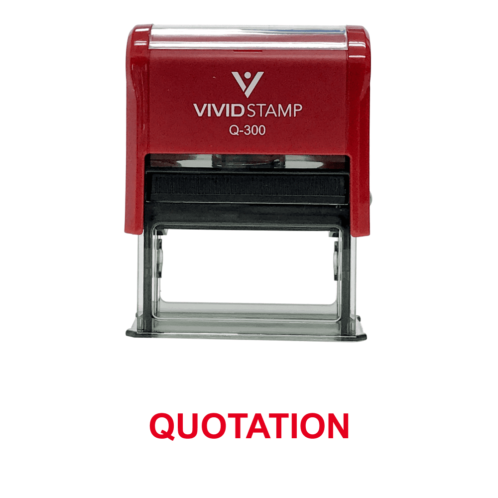 Vivid Stamp Quotation Office Self Inking Rubber Stamp (Red Ink) Large