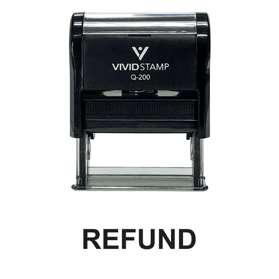 Vivid Stamp REFUND Self Inking Rubber Stamp (Black Ink) - Medium