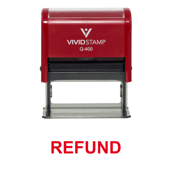 Vivid Stamp REFUND Self Inking Rubber Stamp (Red Ink) - X-Large