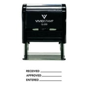 Vivid Stamp Received Approved Entered Self Inking Rubber Stamp Black Ink - Medium
