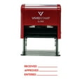 thumbnail image 1 of Vivid Stamp Received Approved Entered Self Inking Rubber Stamp (Red Ink) - Large, 1 of 1