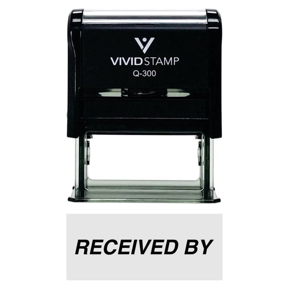 Vivid Stamp Received By Self-Inking Office Rubber Stamp (Black) - Large