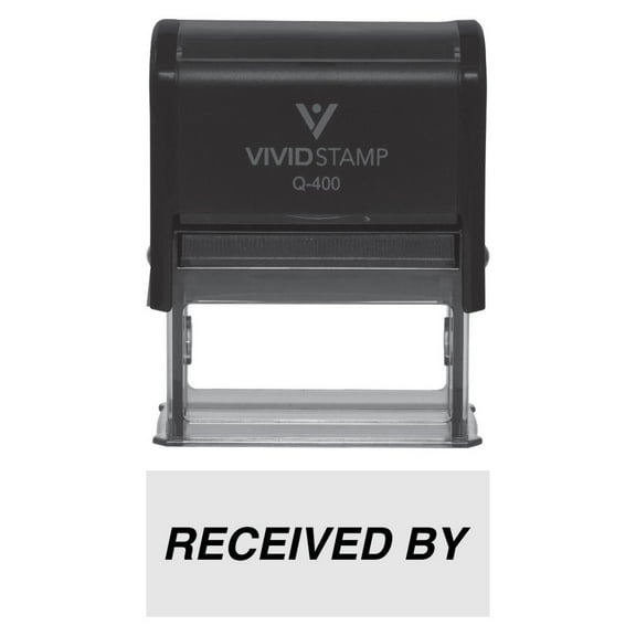 Vivid Stamp Received By Self-Inking Office Rubber Stamp (Black) - X-Large