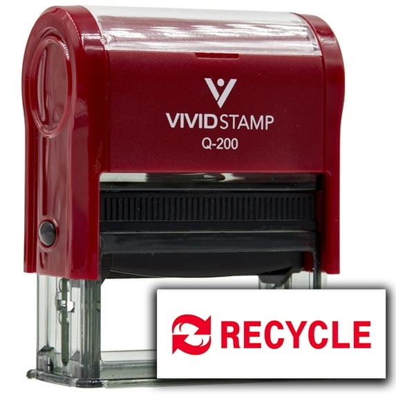 Vivid Stamp Recycle Self Inking Rubber Stamp (Red Ink) - Q-200