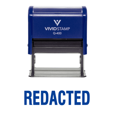 Vivid Stamp Redacted Self Inking Rubber Stamp (Blue Ink) - X-Large