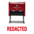 thumbnail image 1 of Vivid Stamp Redacted Self Inking Rubber Stamp (Red Ink) - Large, 1 of 1