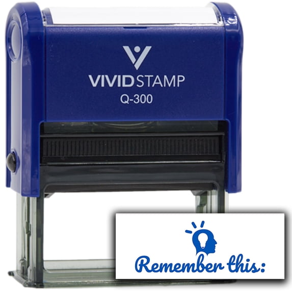 Vivid Stamp Remember This: Self-Inking Rubber Stamps Teachers And Schools | Motivational Stamps For Children | Re-inkable Ink Pad (Blue Ink) - Q-300