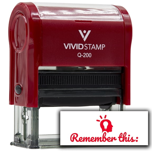 Vivid Stamp Remember This: Self-Inking Rubber Stamps Teachers And Schools | Motivational Stamps For Children | Re-inkable Ink Pad (Red Ink) - Q-200