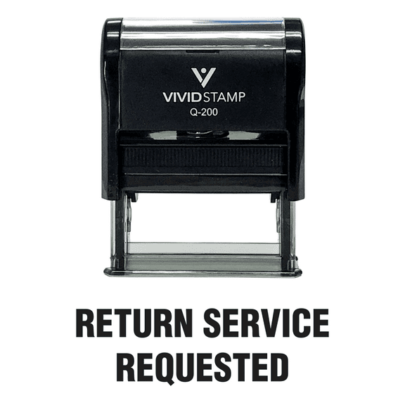 Vivid Stamp Return Service Requested Self Inking Rubber Stamp (Black Ink) - Medium