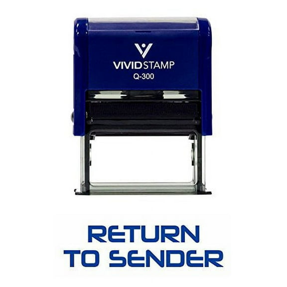 Vivid Stamp Return To Sender Office Self-Inking Office Rubber Stamp (Blue) - L