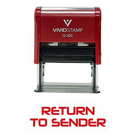 Vivid Stamp Return To Sender Office Self-Inking Office Rubber Stamp (Red) - L