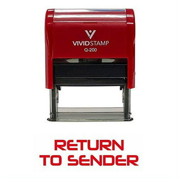 Vivid Stamp Return To Sender Office Self-Inking Office Rubber Stamp (Red) - M