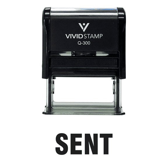 Vivid Stamp SENT Self Inking Rubber Stamp (Black Ink) - Large