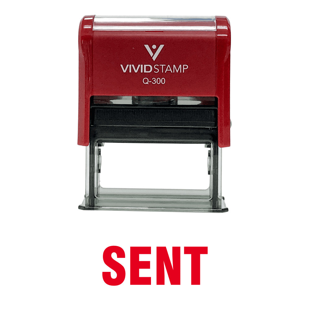 Vivid Stamp SENT Self Inking Rubber Stamp (Red Ink) - Large - Walmart.com