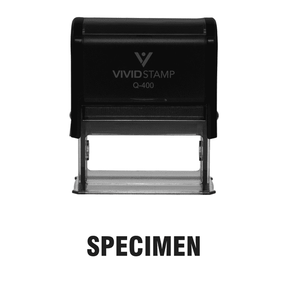 Vivid Stamp SPECIMEN Self Inking Rubber Stamp (Blue Ink) - X-Large
