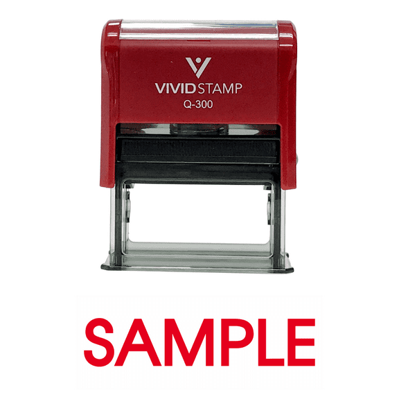 Vivid Stamp Sample Self Inking Rubber Stamp (Red Ink) - Large