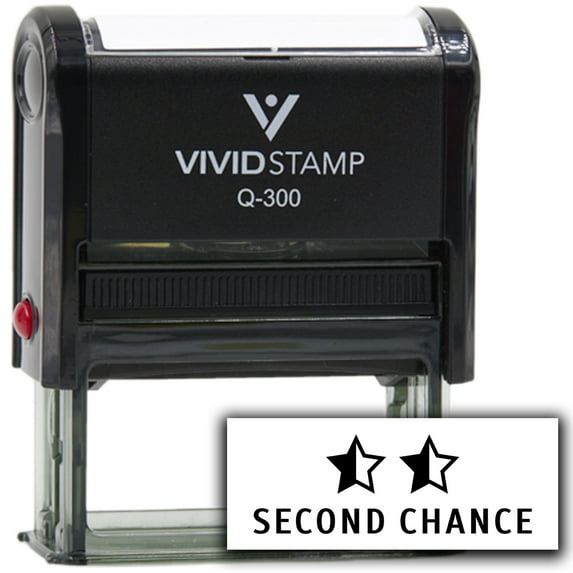 Vivid Stamp Second Chance Self Inking Rubber Stamp (Black Ink) - Q-300