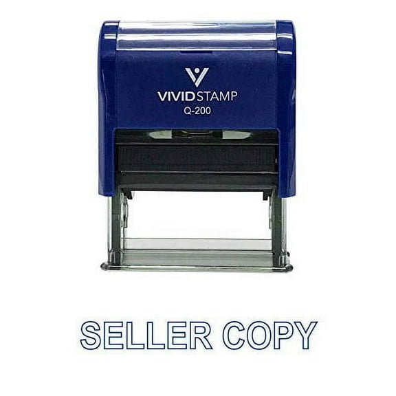 Vivid Stamp Seller Copy Self Inking Rubber Stamp (Blue Ink) Medium
