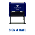 thumbnail image 1 of Vivid Stamp Sign & Date Self Inking Rubber Stamp (Blue Ink) - Large, 1 of 1