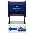 thumbnail image 1 of Vivid Stamp Sign Here Left Arrow Self-Inking Office Rubber Stamp (Blue) - X-Large, 1 of 1