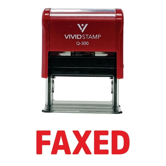 Vivid Stamp Simple FAXED Self-Inking Office Rubber Stamp (Red) - Large