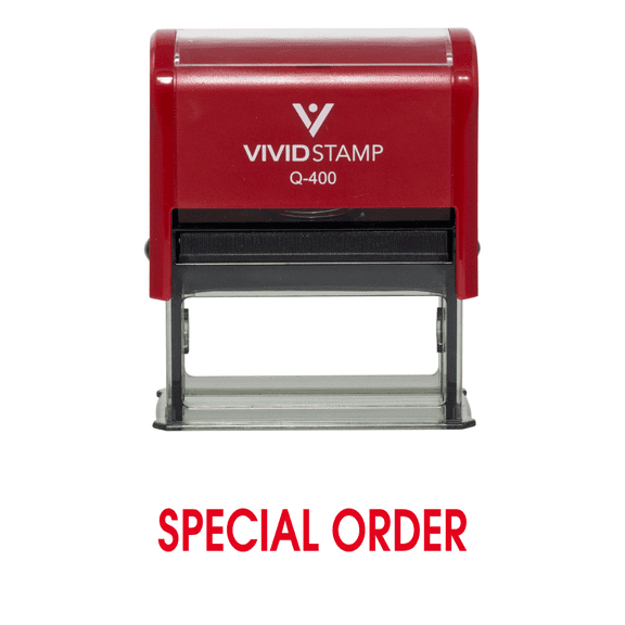 Vivid Stamp Special Order Self Inking Rubber Stamp (Red Ink) - X-Large