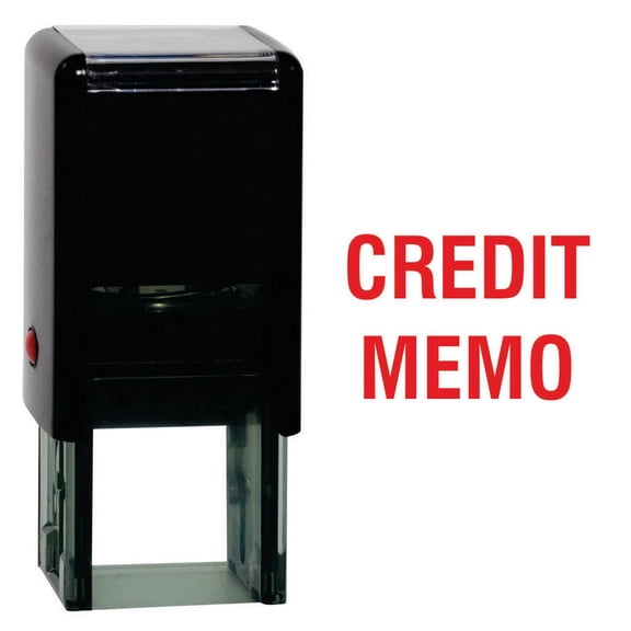 Vivid Stamp Square Credit Memo Self Inking Rubber Stamp (Red Ink)