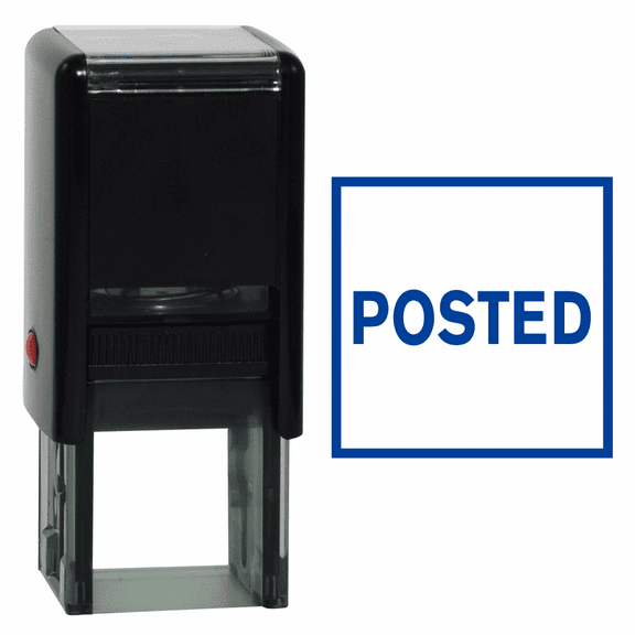 Vivid Stamp Square POSTED Self Inking Rubber Stamp (Blue Ink)