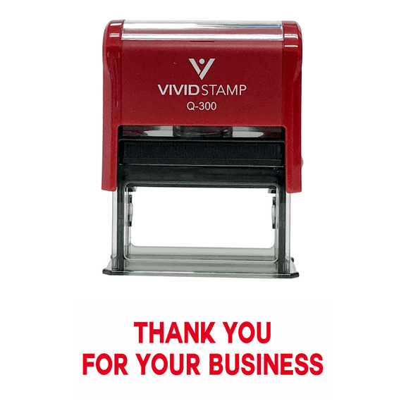 Vivid Stamp THANK YOU FOR YOUR BUSINESS Self Inking Rubber Stamp (Red Ink) - Large
