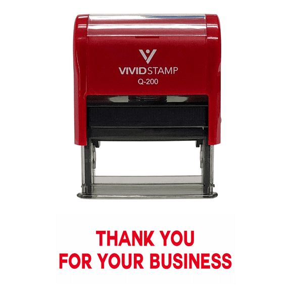 Vivid Stamp THANK YOU FOR YOUR BUSINESS Self Inking Rubber Stamp (Red Ink) - Medium