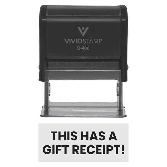 Vivid Stamp THIS HAS A GIFT RECEIPT! Self-Inking Office Rubber Stamp (Black) - X-Large