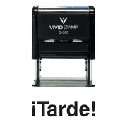 Vivid Stamp Tarde Spanish Teacher Self Inking Rubber Stamp Black Ink - Large