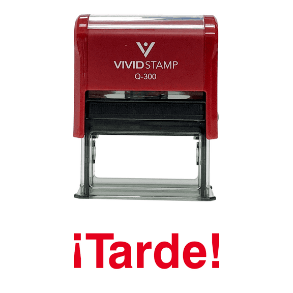 Vivid Stamp Tarde Spanish Teacher Self Inking Rubber Stamp (Red Ink) - Large