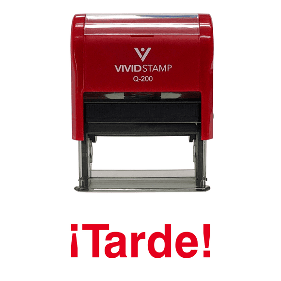 Vivid Stamp Tarde Spanish Teacher Self Inking Rubber Stamp (Red Ink) - Medium