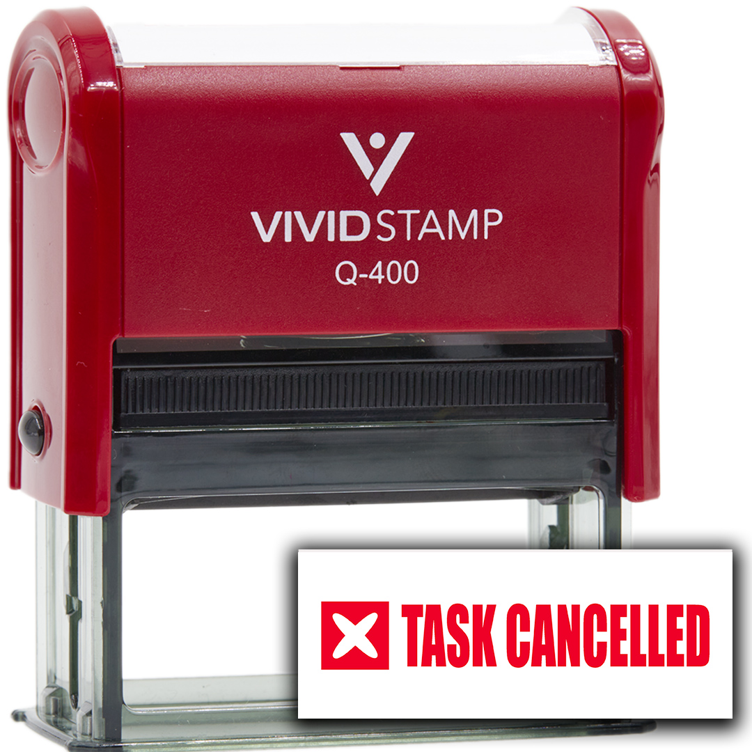 Vivid Stamp Task Cancelled Self-Inking Rubber Stamps Teachers And ...