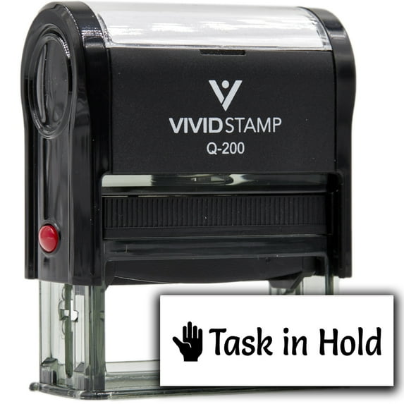 Vivid Stamp Task in Hold Self-Inking Rubber Stamps Teachers And Schools | Motivational Stamps For Children | Re-inkable Ink Pad (Black Ink) - Q-200