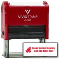 thumbnail image 1 of Vivid Stamp Thank you for coming, and God bless you! Self-Inking Rubber Stamps (Red Ink) - Q-300, 1 of 7