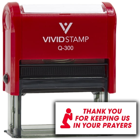 Vivid Stamp Thank you for keeping us in your prayers Self-Inking Rubber Stamps (Red Ink) - Q-300