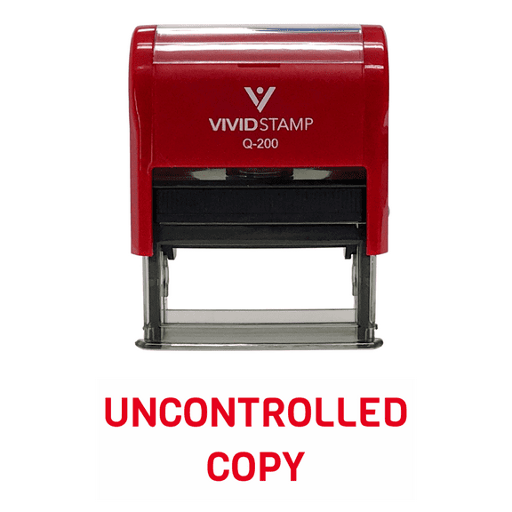 Vivid Stamp UNCONTROLLED COPY Self Inking Rubber Stamp (Red Ink) - Medium