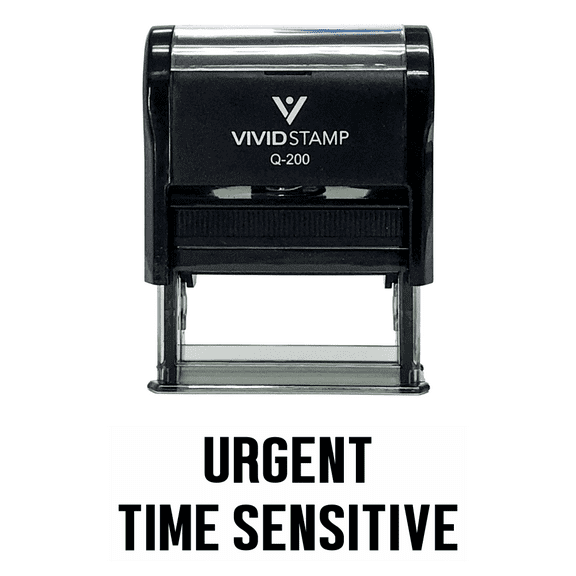 Vivid Stamp URGENT TIME SENSITIVE Self Inking Rubber Stamp (Black Ink) - Medium