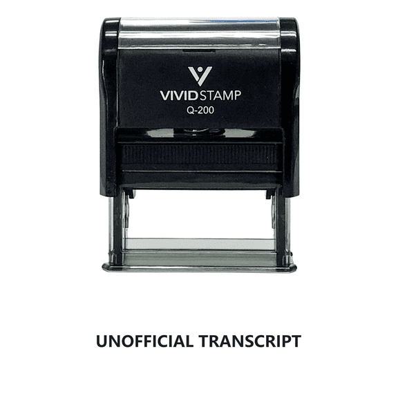 Vivid Stamp Unofficial Transcript Self Inking Rubber Stamp (Black Ink) - Medium
